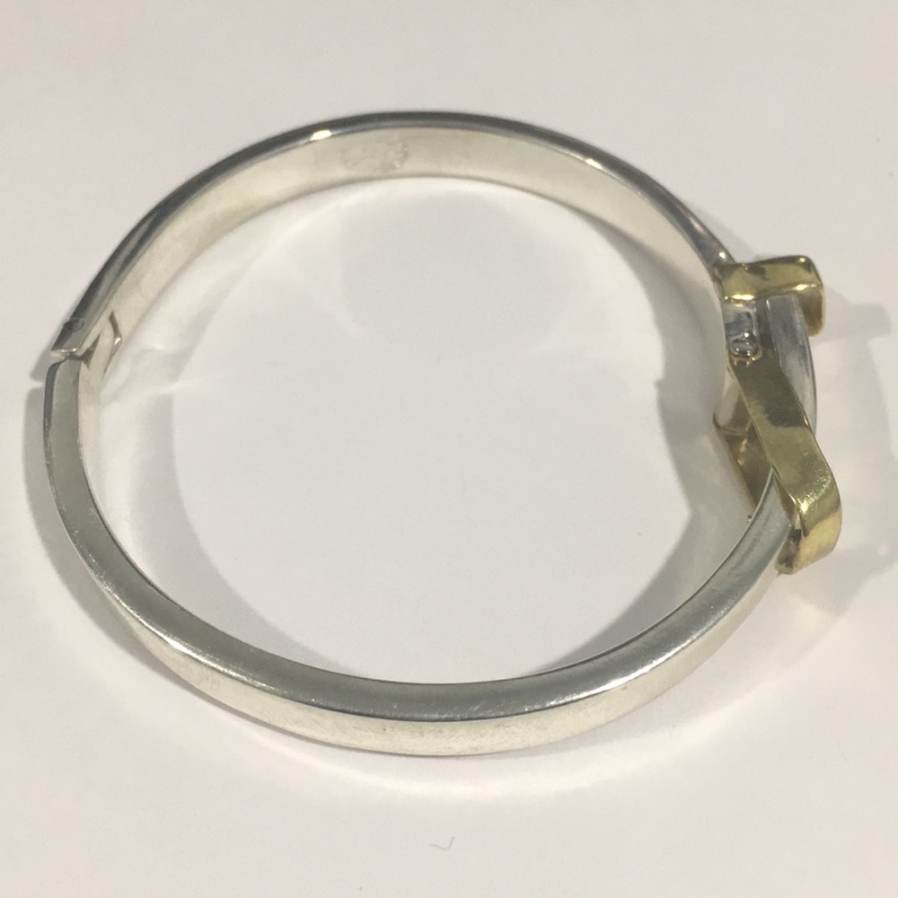 Sterling Silver Adjustable Buckle Bangle Bracelet - image 4